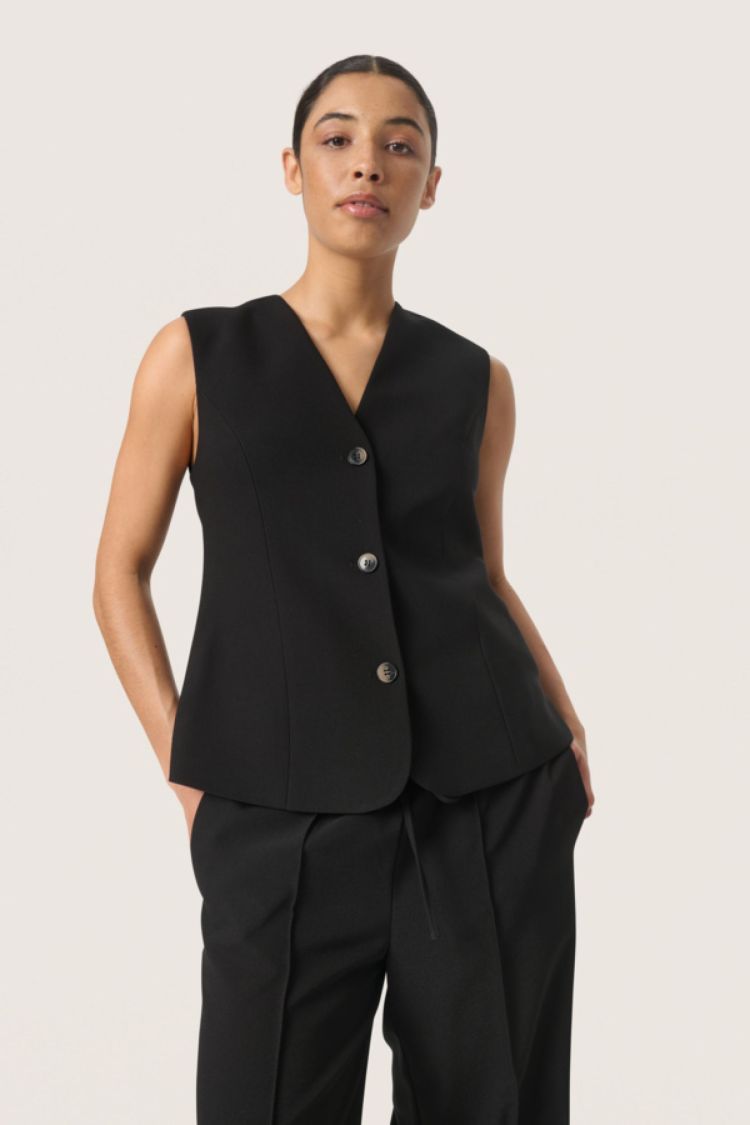 Soaked In Luxury  SLEureka Waistcoat Zwart