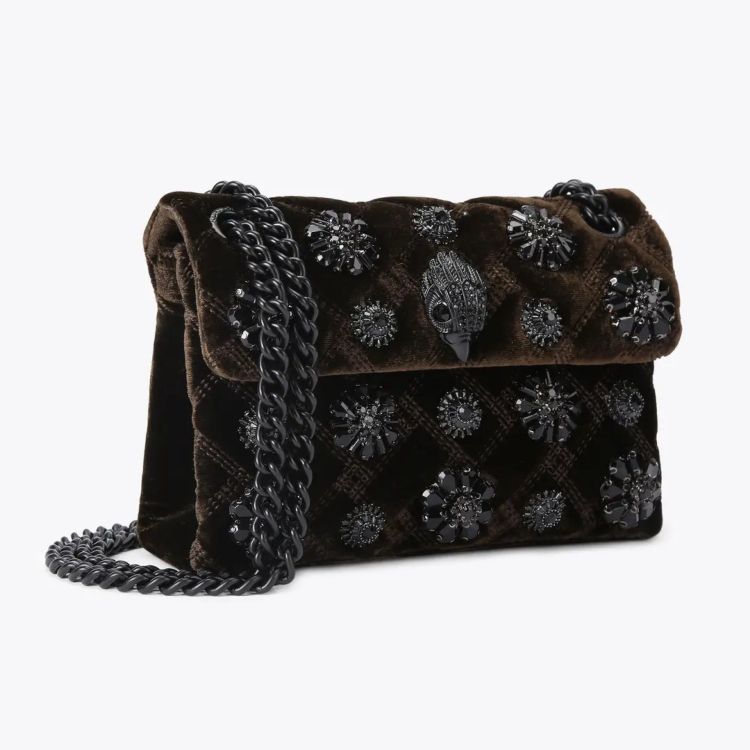 Kurt Geiger  690-VELVET MINI KENSINGTON  Bruin