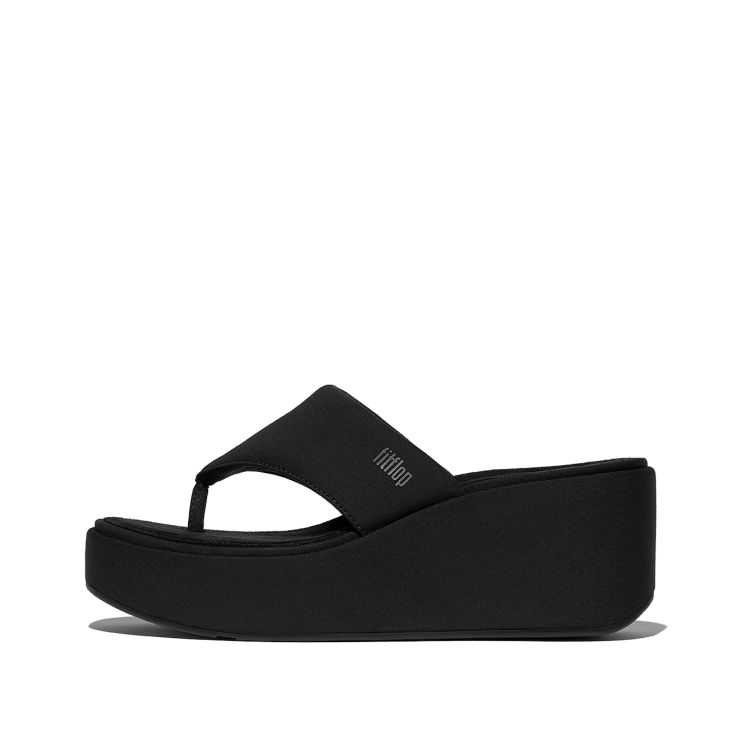 Fitflop  PLATFFORMS WEDGE TOE-POST SANDAL Zwart